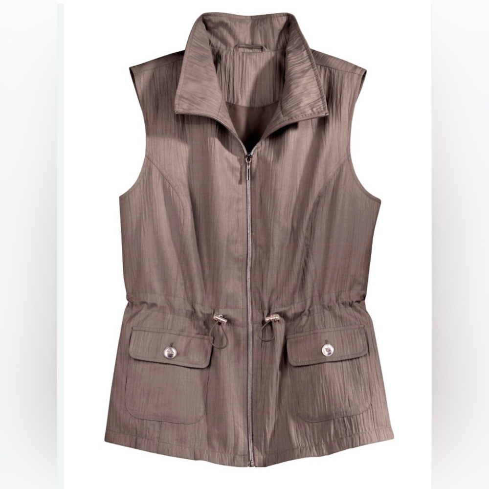 New-Women’s Grey Utility Sleeveless Vest